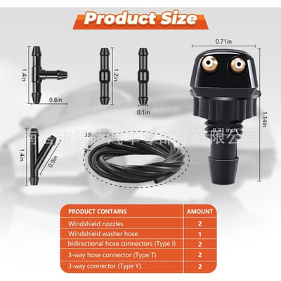 Universeel voor auto voorruit slang sproeier kit plus ruitensproeiervloeistof slang 1 meter 1 gray