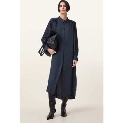 AllSaints Aggie Shirt Dress Denim Blue Taglia: 2 | Abiti in T-Shirt Outlet | Donna | Blu