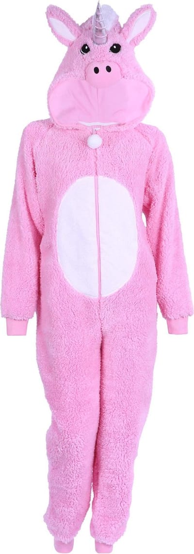 Roze onesie-pyjama - Eenhoorn XXS