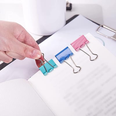 Kleur vouwbare clips - 80 stuks - 19 mm bindmiddelclips - kleine opvouwbare clips - metalen vouwbare bindclips voor kantoor - school en thuisbenodigdheden - veelkleurig
