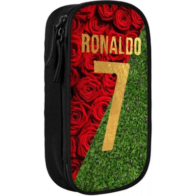 Voetbal Ronaldos Accessoires Etui Grote Capaciteit Kantoor Voetbal Accessoires Cr7 Etui Schrijfwaren Verjaardagscadeau (as the picture,Large)