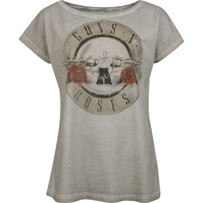 Guns N' Roses T-shirt - Bullet Logo - S tot 4XL - voor Vrouwen - grijs