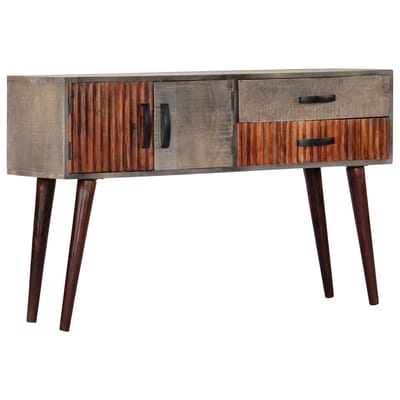 vidaXL - Wandtafel - 120x35x75 - cm - massief - ruw - mangohout - grijs