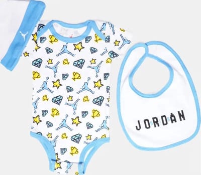 Nike - Jongens - Nike Babyset Giftpack 3-Pcs - Blauw/Wit - Maat 0-6 Maanden