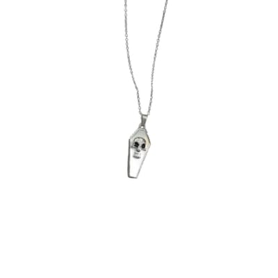 Plux Fashion Kist Ketting - Wit - 2mm/40cm + 5cm verlengstuk - Sieraden - Zilveren Ketting - Chest Chain - Stainless Steel - Halloween Ketting - Schakel Ketting - Ketting Met Hanger - Kerst - Halloween - Gothic Chain - Halloween kostuum