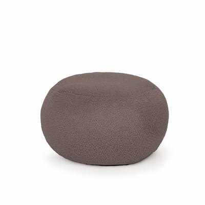 Drop & Sit - poef - sfeervolle teddy - bruin - Ø 60 cm - extra comfortabel en zacht
