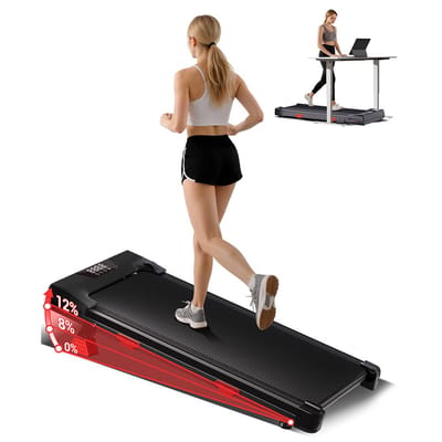 (ROBORE U18 Verbeterde versie) ROBORE U19 3.0HP Smart Walking Pad loopband met vibratieplaat, slim LCD-scherm, afstandsbediening, stille motor onder de 45dB, draagbaar opvouwbaar ontwerp, eenvoudige