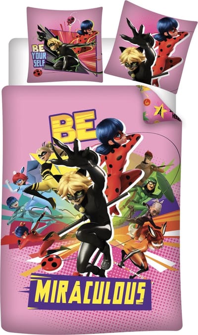 Miraculous Dekbedovertrek Be Miraculous 140 x 200 cm + 63 x 63 cm - Polyester - Roze
