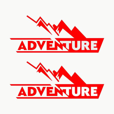 Set van 2 Grote Off Road Trail 4x4 Stickers voor Auto en Motorfiets