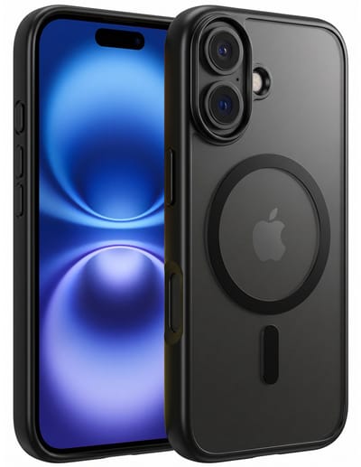 Hoesje - Geschikt voor Apple iPhone 16 - Magsafe Compatible - Sterk & Shockproof - Back Cover - Telefoon Hoes Shockproof - Shock Proof Case - Telefoonhoes - Zwart
