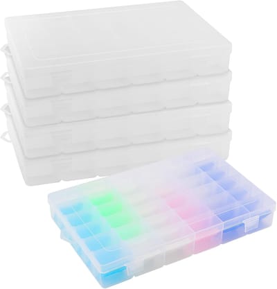 Dailygoods- Sorteerdozen 5 stuks - Transparante Sorteerdoos - 36 Vakken - Verstelbare Organizer - Lichtgewicht Opbergdoos - Bescherming tegen vuil