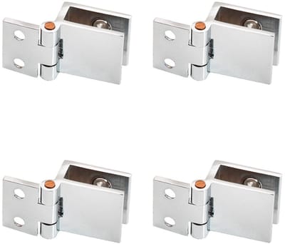 Dailygoods- Meubelscharnier 4 Stuks - Zinklegering - Glazen Deur Clip - Vitrine Scharnier - Slijtvast - Roestvrij en Vochtbestendig