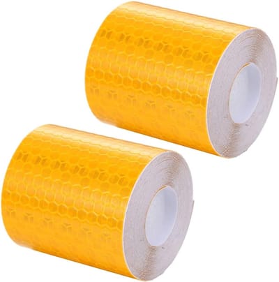 KZQ Reflecterende veiligheidstape - 2 rollen - 5 cm breed, 3 m lang - Waterdicht zelfklevend PVC-materiaal - Geschikt voor fietsen, helmen en voertuigen, oranje
