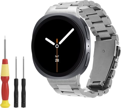 kwmobile Vervangend horlogebandje geschikt voor Samsung Galaxy Watch 8 Galaxy / Galaxy Watch 8 Classic 46mm - 14 - 22 cm RVS horloge bandje - zilver