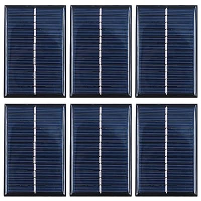 Mini Zonnepanelen Set - Kleine Solar Laders - Doe-het-zelf Projecten - Waterdicht Ontwerp - 6 Stuks - Zwart