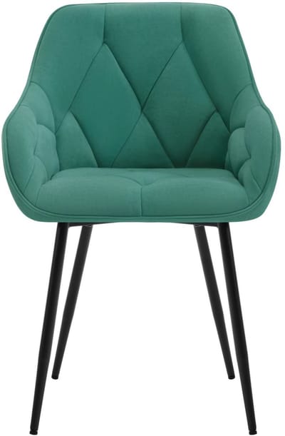2 Stuks Eetkamerstoelen - Gestoffeerde Keukenstoelen met Rugleuning en Armleuningen - Metalen Poten - Voor Woonkamer, Kantoor of Kaptafel