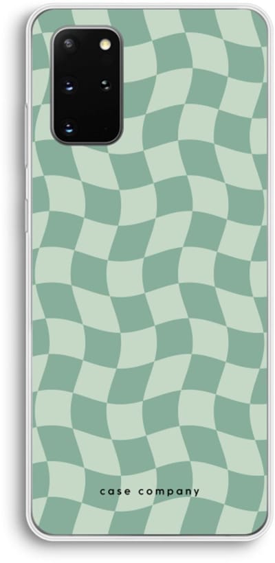 Case Company® - Hoesje geschikt voor Samsung Galaxy S20 Plus hoesje - Grid Groen - Soft Cover Telefoonhoesje - Bescherming aan alle Kanten en Schermrand