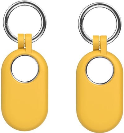 Sleutelhanger geschikt voor Samsung SmartTag 2 - Siliconen - 2 stuks - Geel - CHPN