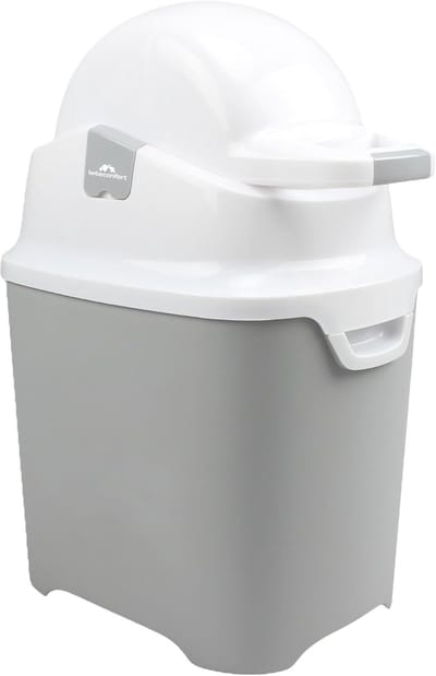 Luieremmer - Afvalbak luiers - Fris aan de commode - Geurdicht deksel - 30 Liter - Grijs