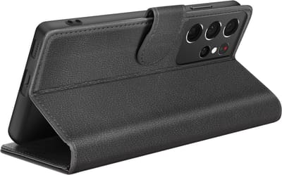 Zanae, Hoesje geschikt voor Galaxy S21 Ultra 5G - Wallet Case & Magneetsluiting, Zwart