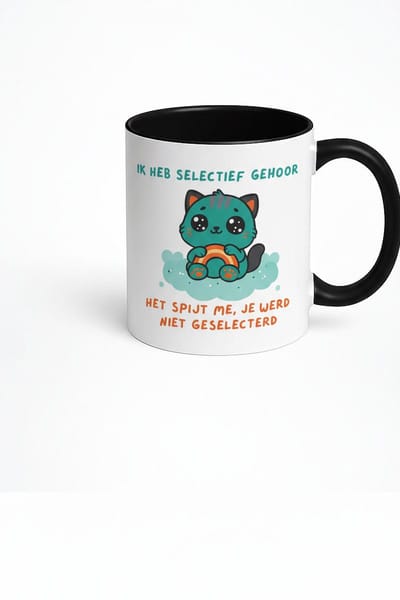 Ik Heb Selectief Gehoor Kat Mok - Cadeau voor Koffieliefhebbers