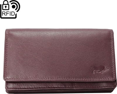 Dames Portemonnee Bordeauxrood Leer RFID ( Anti-Skim) - Ideale Dames Portemonnee Bordeauxrood