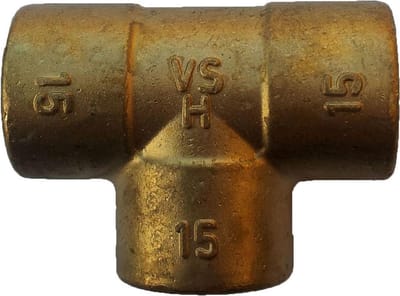 VSH soldeer messing - T-stuk - 15 x 15 x 12 mm