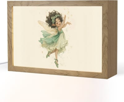 Nachtlampje 30x20 cm - Kinder lampje - Fee - Groen - Magie - Tafellamp kinderkamer - Slaapkamer lamp - Bedlamp kinderen - Kinderlampje stopcontact - Wandlamp babykamer - Nachtlampjes