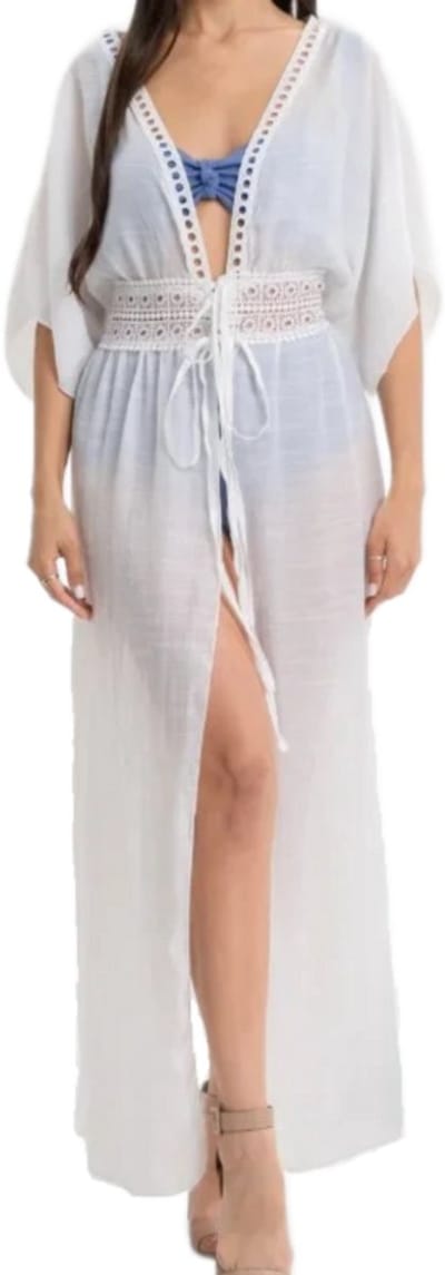 Strandjurk - Strand Bedekken jurk - Dames Strandkledding Omslagdoek - Vrouwen Strandjurkje - Omslagdoek Effen - Veelzijdige Beach Cover Up - one size - wit - LOUZIR