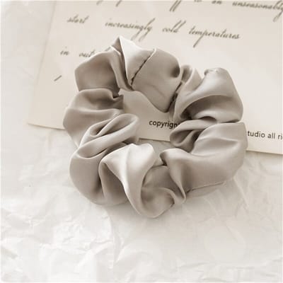 Premium Zijde Scrunchie - Silk Haarelastiek - Grijs