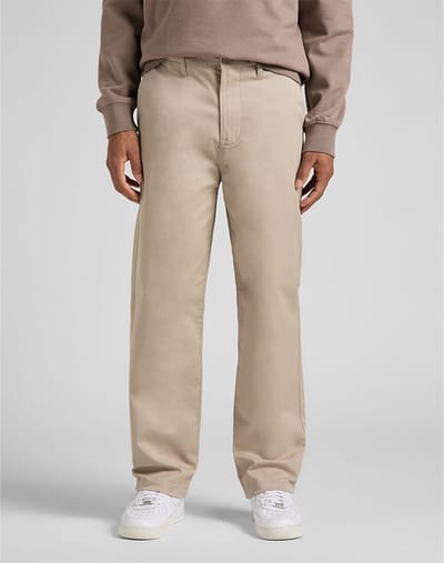 Lee Relaxed Chino Broek Wit 27 / 32 Man