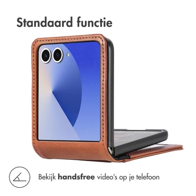 imoshion Hoesje - Geschikt voor Samsung Galaxy Z Flip 7 - Luxe Bookcase flip versie - Bruin