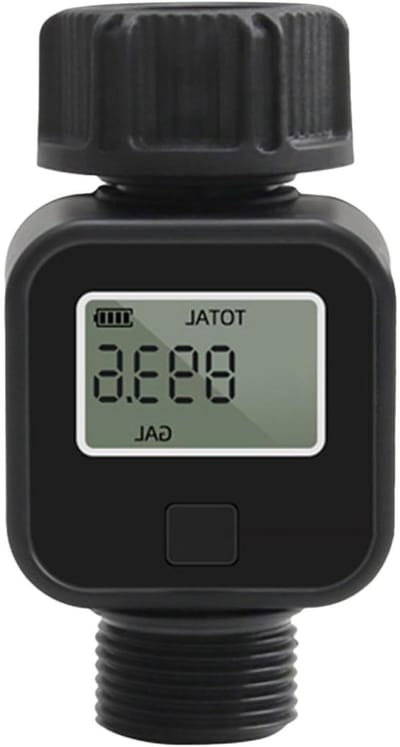 Watermeter Tuinslang - Waterverbruik Monitor - Gazon Besproeien - 4 Meetmodi - Universeel 3/4 inch - Zwart