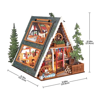 Robotime A-Frame Cabin - Rolife DIY Miniature House Series - DG179 - Miniatuurhuisje - Bouwpakket - Knutselen - Creatief