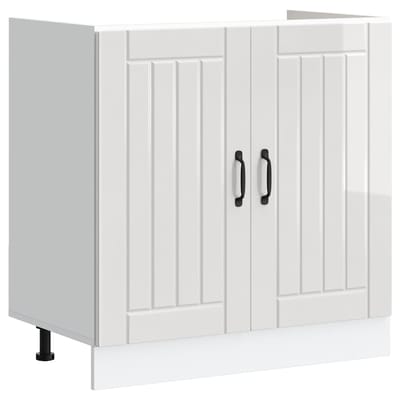 vidaXL - Spoelbakonderkast - Lucca - bewerkt - hout - hoogglans - wit
