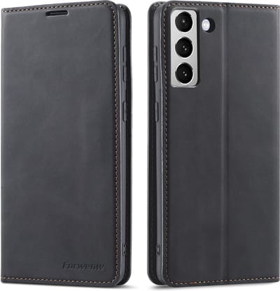 Luxe PU leren Bookcase geschikt voor Samsung Galaxy S24 | Hoogwaardig Leren Hoesje | Telefoonhoesje | Portemonnee | Zwart