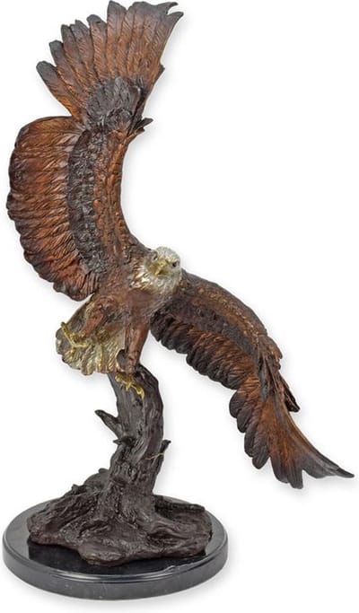 Adelaar - Bronzen beeld - in vlucht - 56 cm hoog