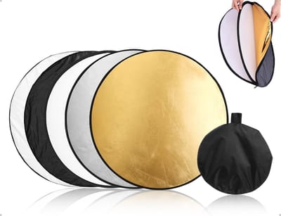 Dailygoods- Reflector 5-in-1 - Diffuser - Lichtvouwreflector - Opvouwbaar - Draagtas - Nylon, antislip, duurzaam - Fotografie Reflector