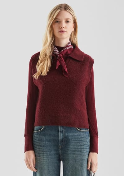 Donsag fleece polo trui dames QS