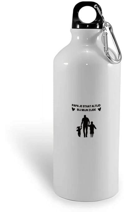 Hacebo® - papa je staat altijd bij mijn zijde waterfles - Vader - voor de liefste papa - vader cadeautjes - vaderdag - verjaardag - geschenk - kado - vader artikelen - water fles - 400ML