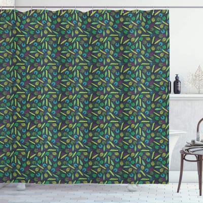 ABAKUHAUS botanisch douchegordijn – tropische bladeren – 175x220 cm