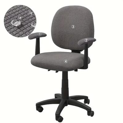 4 stuks/set Waterafstotende Bureaustoelhoes Effen Kleur Elastische Computerfauteuil Slipcover Stretch Spandex Gaming Stoelhoes 1set chair cover