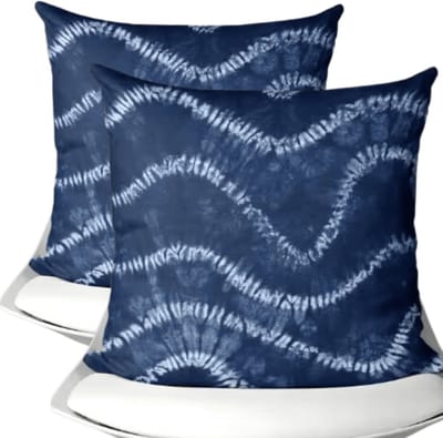 buitenkussen hoes 2stuks blauw-wit design2