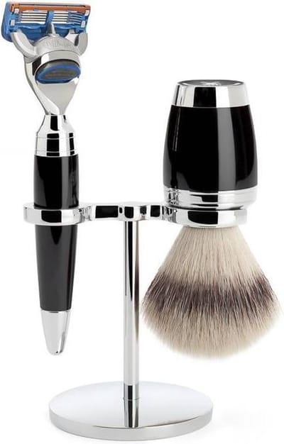 MÜHLE -Scheerset 3-delig -Fusion -Silvertip Fibre -Stylo Zwart