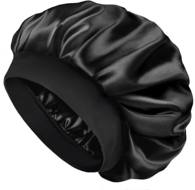 Bondoo Satijnen Slaapmuts - Bonnet satijn - Satijnen Bonnet - Haarnetje - Zwart