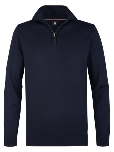 Petrol Industries - Heren Fijngebreide half-zip trui wheel - Blauw - Maat XL