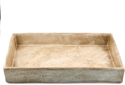 HomeBound by KY | Aardewerk dienblad vierkant beige | 30x20x4,5cm | dienblad tray off-white