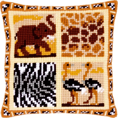 Vervaco - Kruissteekkussen kit - Safari 2 - PN-0143703 - Borduren - Borduurpakket - Borduurpakket volwassenen - Borduurpakket kind