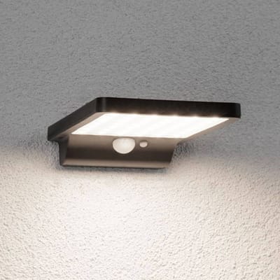 Solar LED-wandarmatuur voor buiten Solveig Bewegingsmelder incl. bewegingsmelder IP44 3000K 338lm Zwart