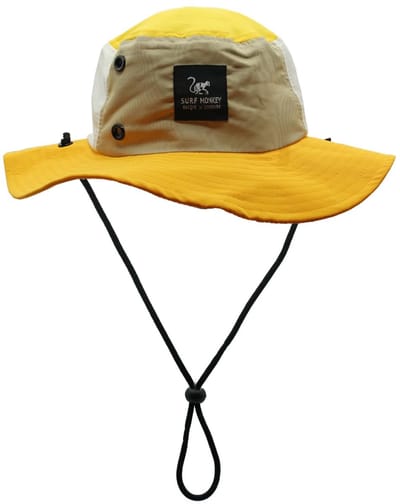 Boonie Waterdichte hoed met koord dames / heren - One size (Geel )